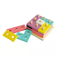 Encastre Tetris Juguete Didáctico De Madera Montessori