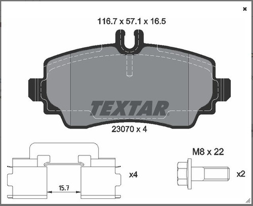 Balatas Delanteras Mercedes-benz A160, A190 2000-2005 Textar Foto 2