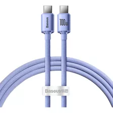 Cable Usb-c/usb-c 100w Macbook iPad Samsung / Baseus Oficial Color Purpura