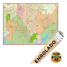 Mapa São Paulo Região Abc Abcd Politico Poster Geográfico