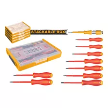 Set Organizador + 10 Herramientas Aisladas P Electricista In