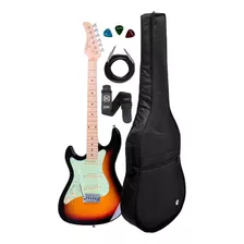 Guitarra Strinberg Sts100 Sb Sunburst Canhoto+ Kit Capa Luxo