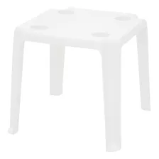 Mesa Plástica De Apoio Tramontina Peruíbe 44cm X 44cm Branco