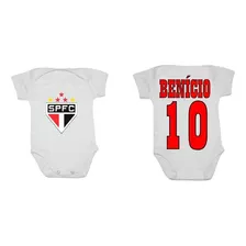 Body Infantil São Paulo Futebol Personalizado Com Nome Bodi