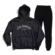 Conjunto Moletom Canguru E Calça De Frio Los Angeles F-18