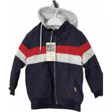 Yamp Campera Niño Talle 4 Tipo Aviador Con Capucha Abrigada