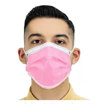 50 Mascarillas Cubrebocas De 4 Capas Transpirable Calidad Color Rosa Chicle