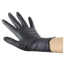 Caja De 50 Guantes Negro Latex Libre De Polvo Alta Calidad