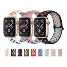 Pulseira Furo Compatível Apple Watch E Iwo Cores Pride