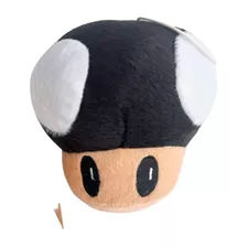 Pelúcia Turma Mario Bros Cogumelo Preto - (15 Cm)