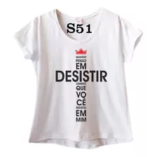 Blusa Feminina Plus Size Motivacional Religiosa S51