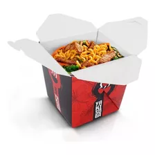 Embalagem Box Oriental Yakisoba - 50 Und P + 50 Und M