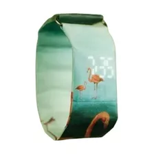 1 Reloj Papel Led Paper Watch Sport Moda Casual Flamingo