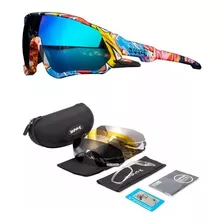 Óculos De Ciclismo Colorido Com 5 Lentes + Case - Kapvoe