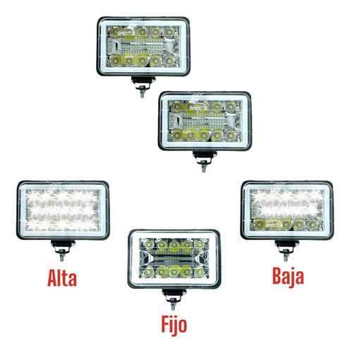 Par Faro 29 Led Rectangular Unidad Alta Baja 4x6 Aro Gel Foto 5