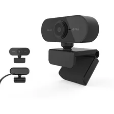 Webcam Full Hd 1080 Usb Câmera De Visão 360º Com Microfone Cor Preto