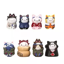 Bonecos Naruto Gato Miniaturas 8 Mini Kawaii Colecionáveis