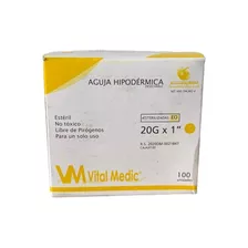 Aguja HiPodérmica 20g X1 X 100 Unidades Vital Medic