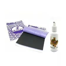 Papel Hectografico 4 Folhas + Transfer Spray Amazon Tattoo