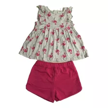 Conjunto Carter´s Menina Flamingo Com Glitter 