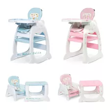 Silla De Comer Para Bebes Colores Pasteles 3 En 1 Color Rosado Pastel Silla Gatito