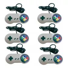 6 Controles Gamepad Conexão Usb Para Computador E Notebook Cor Branco