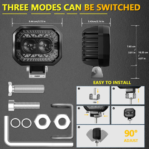 32000lm 4in Luz Led Faros Motos Luces Auxiliares Lupa Autos Foto 3