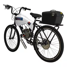 Bicicleta Motorizada 80cc Carenada Cargo Rocket Cor Branco Absoluto