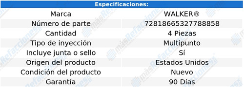 4 Inyectores Combustible 3 L4 2.5l De 2010 A 2013 Walker Foto 2