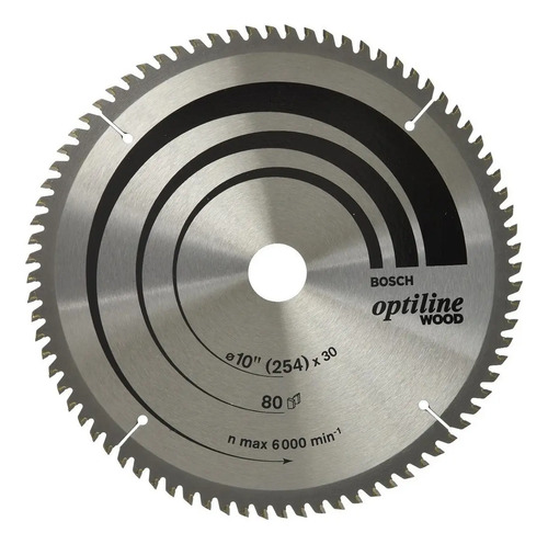 Hoja Sierra Circular Bosch 10 PuLG 254mm 80 Dientes Madera