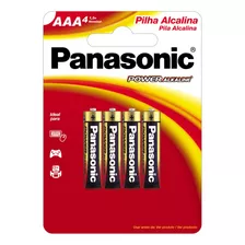 04 Pilhas Aaa Alcalina Panasonic Original 1 Cartela Alkaline