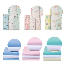  Kit Manta Cueiro Flanelado Bebe 80 Cm X 50 Cm 03 Unidades