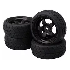 Bqlzr Negro Rc 1: + 10 Neumáticos De Caucho Plana De 12 Mm D