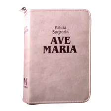 Bíblia Sagrada Ave Maria Rosa Strike Tamanho Médio