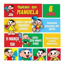 Convite Aniversário Turma Da Mônica Infantil P/whats Digital