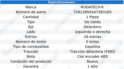 Maza Rueda Delantera Izq/der Koleos L4 2.5l Fwd 17-20 Foto 5