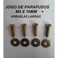 Jogo De Parafusos M4 X 16mm + Arruelas Largas