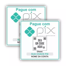 Placa Pix Para Pagamento Qr Code Em Pvc 15x15 - 2 Unidades