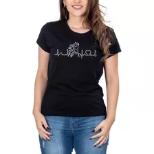 Camiseta Feminina Apaixonada Por Cavalo Manga Curta Preta