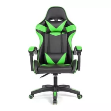 Cadeira De Escritório Prizi Pz1005 Gamer Ergonômica Verde Com Estofado De Pu