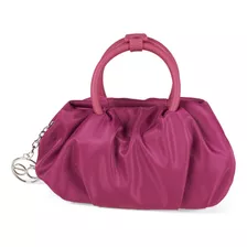 Bolsa Satchel Cloe Para Mujer Mini Nylon Color Fucsia