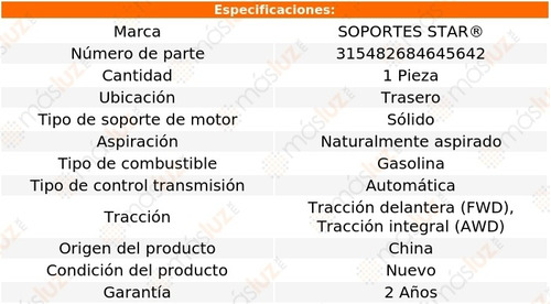 1) Soporte Motor Tras Para Hyundai Veracruz 3.8l V6 07/10 Foto 2