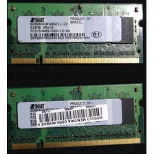 2 Memórias Ram Notebbok Smart Ddr2 512mb 2rx16 667mhz