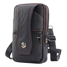 Shoulder Bag Masculina Couro Legítimo Pochete Porta Celular