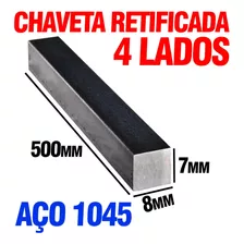 Chaveta Aço 1045 Retificada 4 Lados 8 X 7 X 500mm