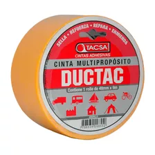 Cinta Multiproposito Tacsa Ductac Tape 48 Mm X 9 Mts Color Amarillo Liso