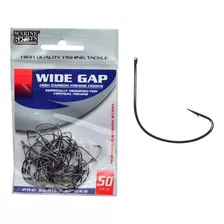 Anzol Wide Gap N4 Cartela 50 Un Black Nickel Marine Sports