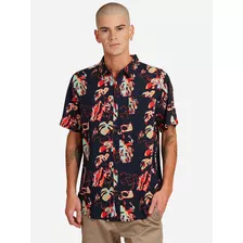 Camisa Paradise Bound Blue Short Sleeve Shirt Multicolor Vol