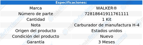 Kit Carburador P/ Chrysler Imperial V8 7.2l 73 Al 75 Walker Foto 2