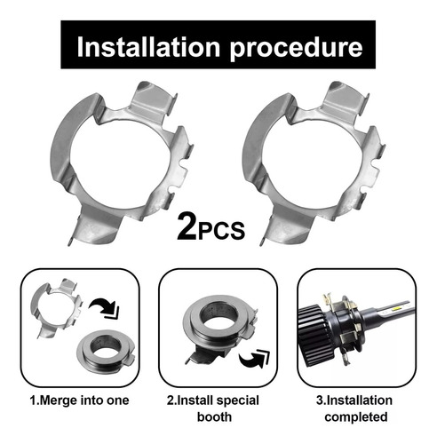 Par De Bases Adaptador Para Foco Led H7 Foto 3